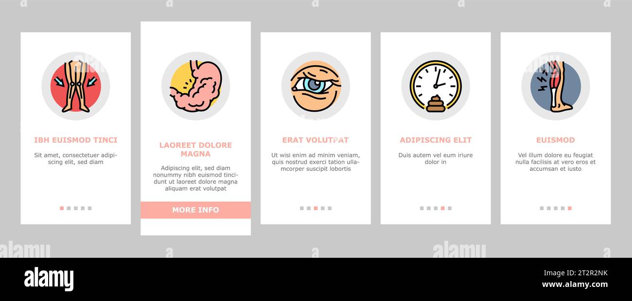disease symptom health onboarding icons set vector Stock Vector Image ...