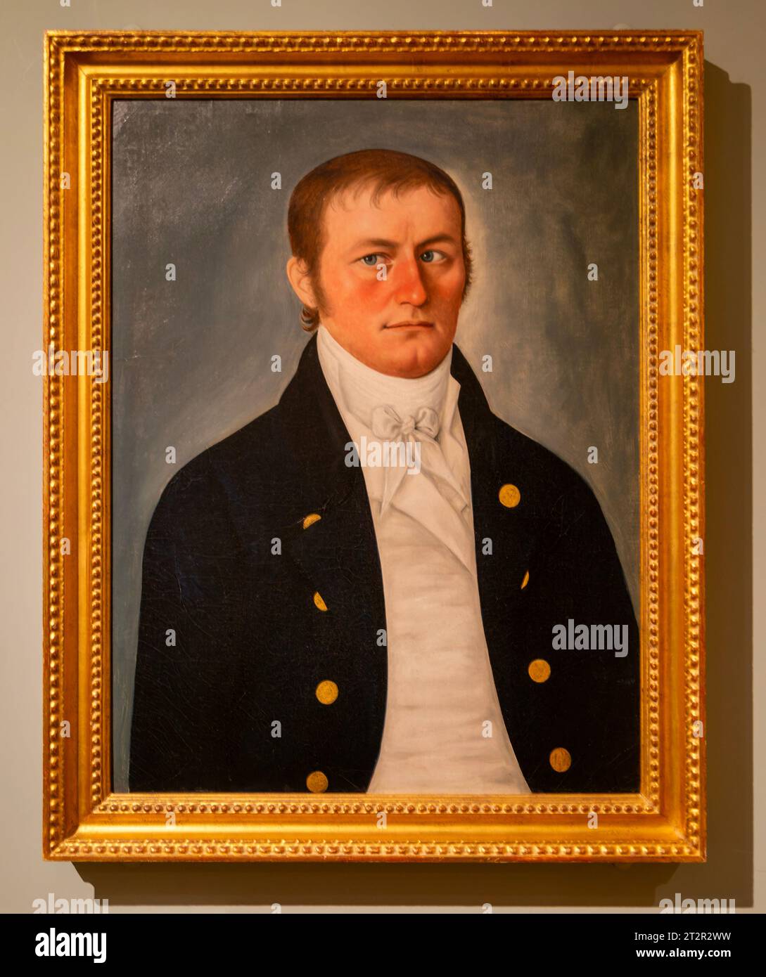 Portrait Captain James Breath by Spoilum (Guan Zuolin) c 1790, American museum, Claverton, Bath, Somerset, England, UK Stock Photo