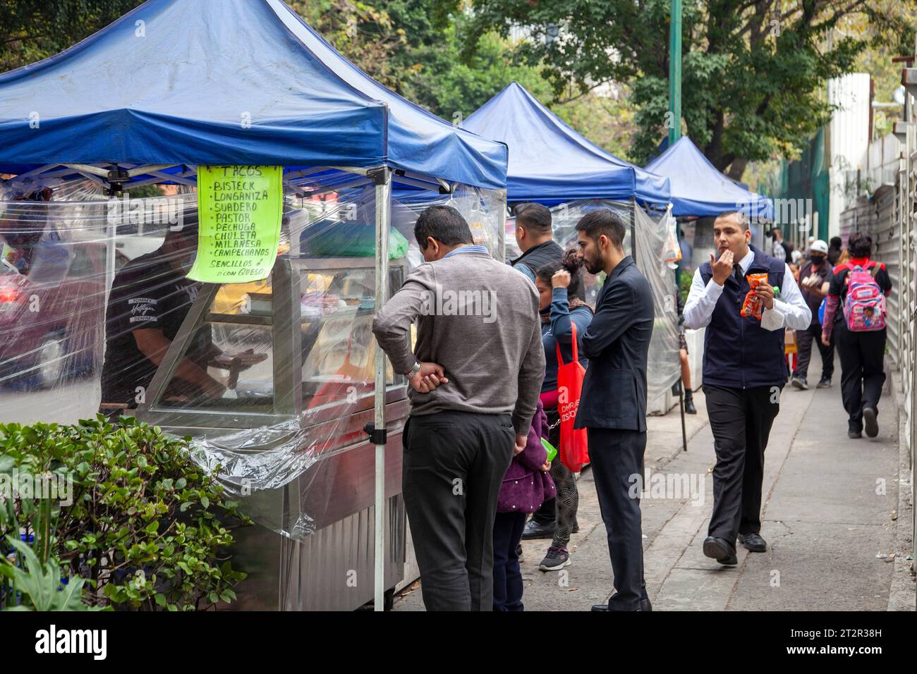 Foods stalls on Street of Mexico City, Mexico Stock Photo