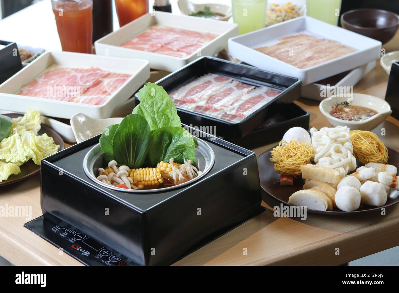 Korean Hot Pot Dish with Samgyupsal Stock Photo Alamy
