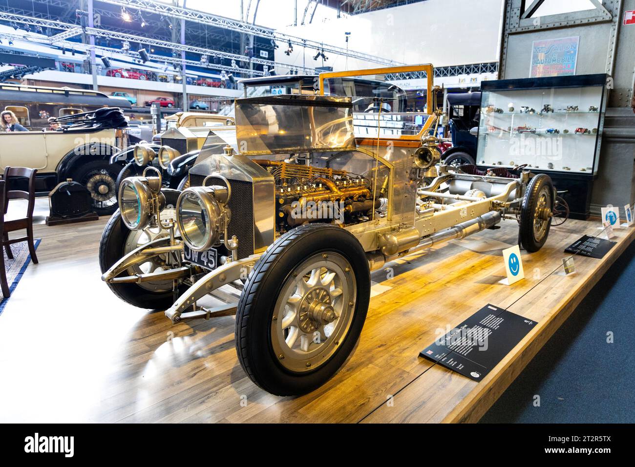1911 Rolls-Royce Silver Ghost chassis ready to be fitted with coachwork, Autoworld museum, Brussels, Belgium Stock Photo