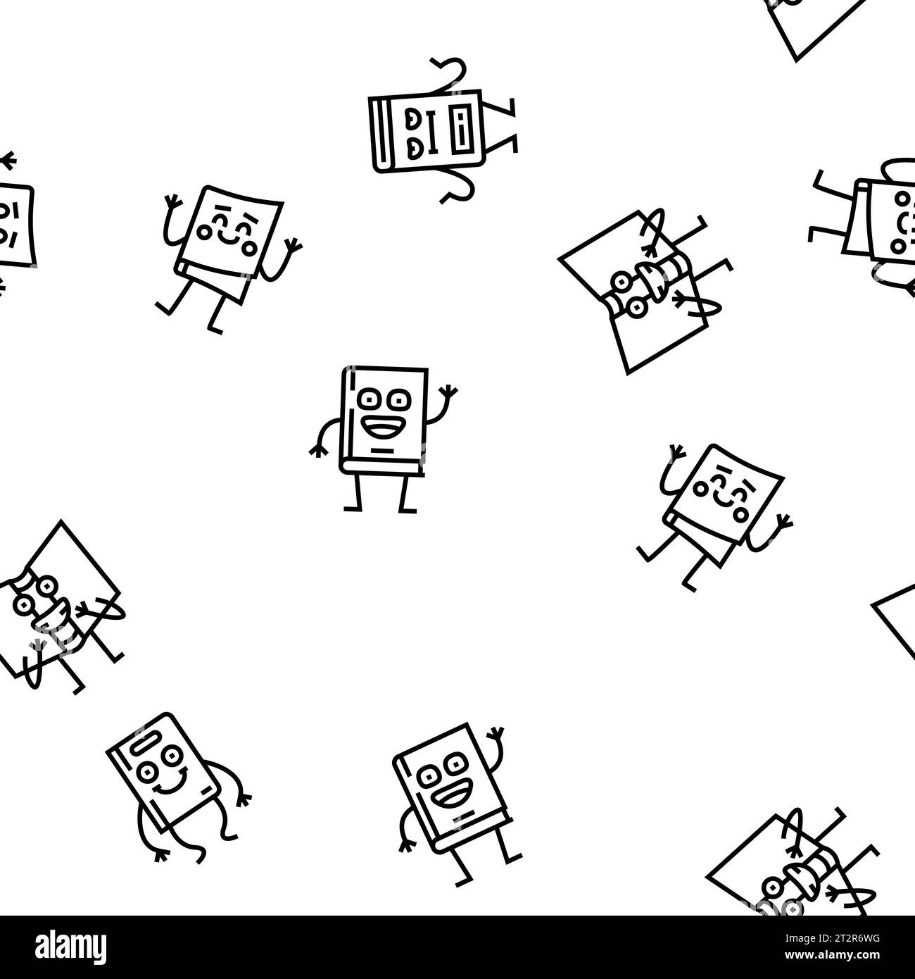 book character education library vector seamless pattern Stock Vector