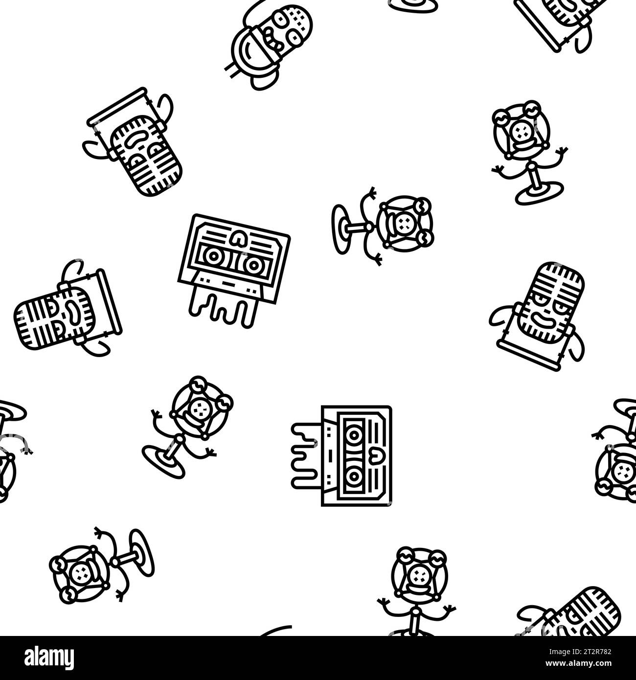 retro music character vector seamless pattern Stock Vector Image & Art ...