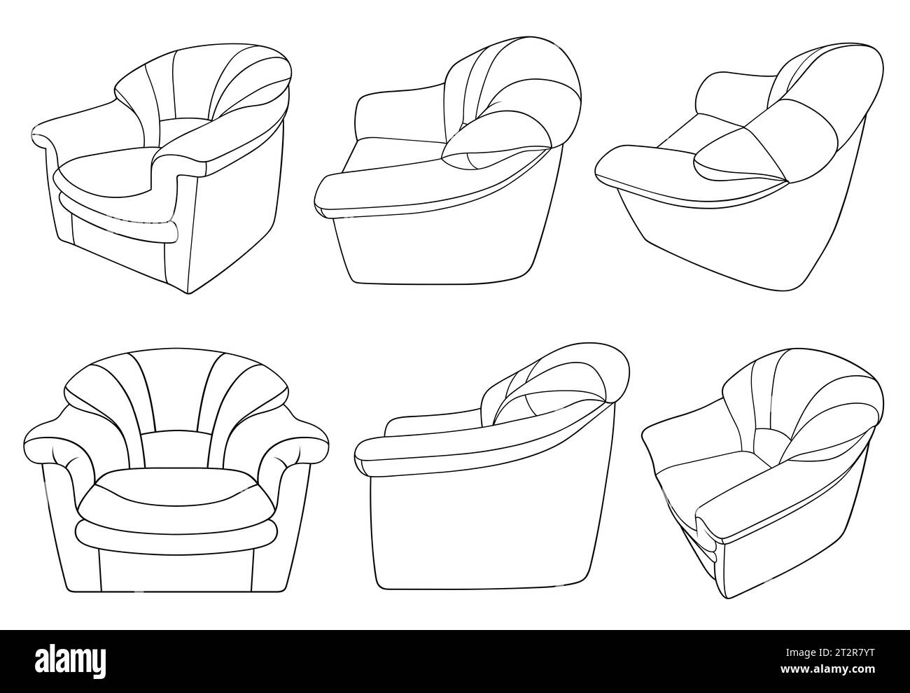 Illustration of different armchairs isolated on white Stock Photo Alamy