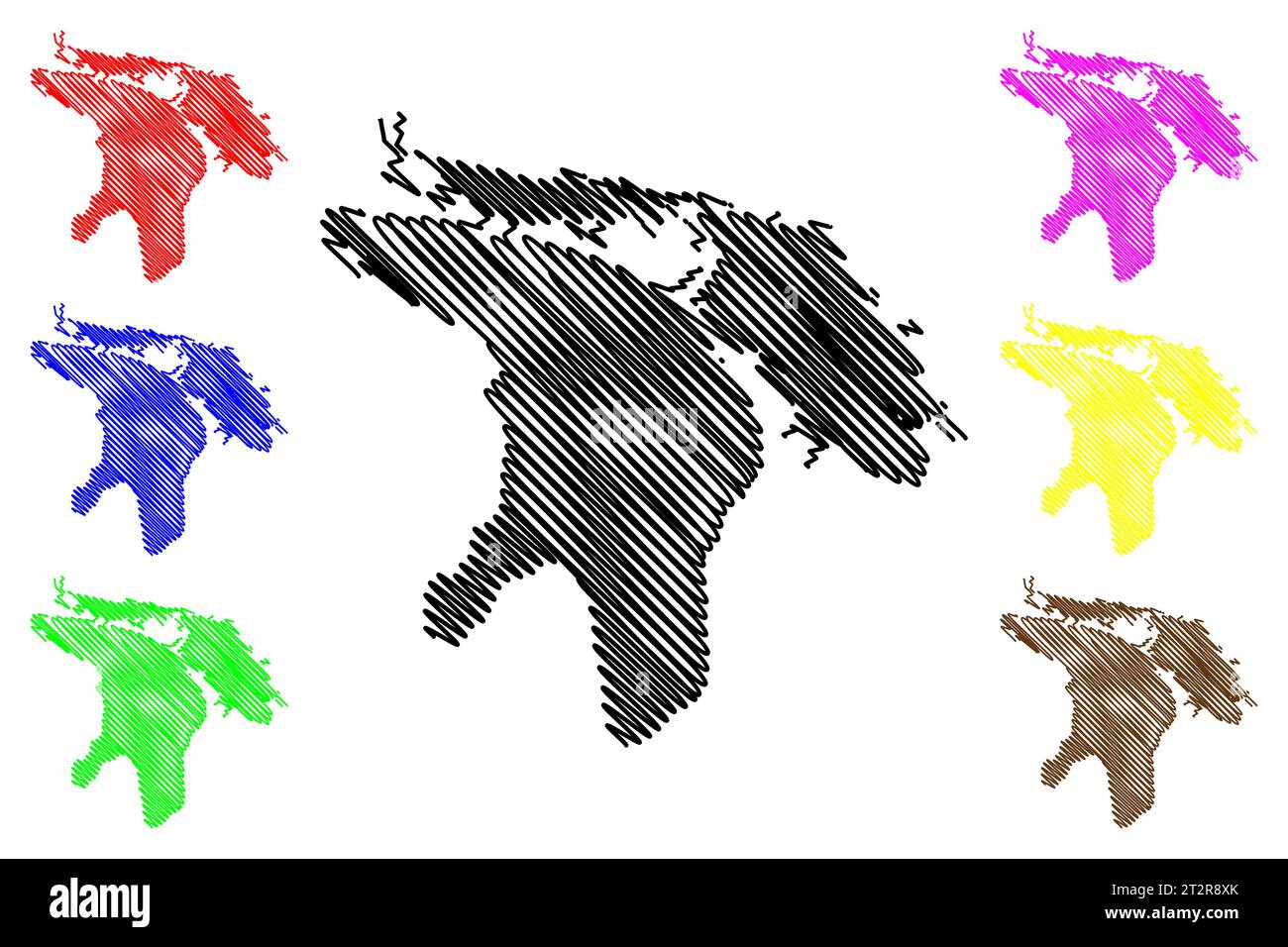 Lake Huron Canada United States - Lake Huron Canada United States North America Us Great Lakes Map Vector Illustration Scribble Sketch Map 2T2R8XK 