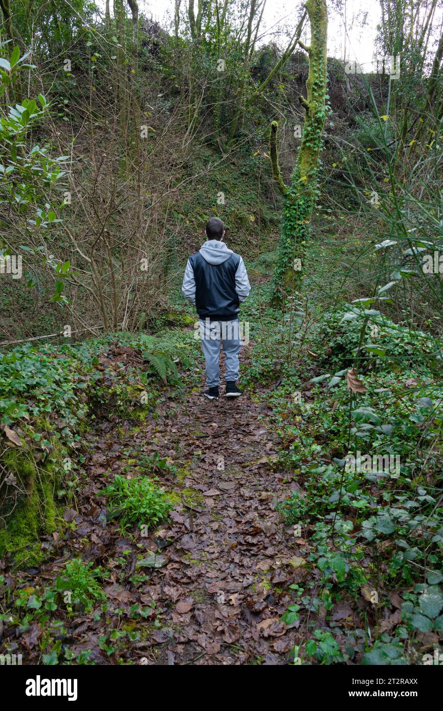 Rear hiker man walking hi-res stock photography and images - Alamy