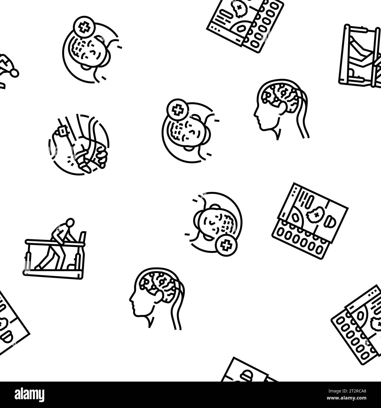 brain neurologist doctor seamless pattern vector Stock Vector Image 