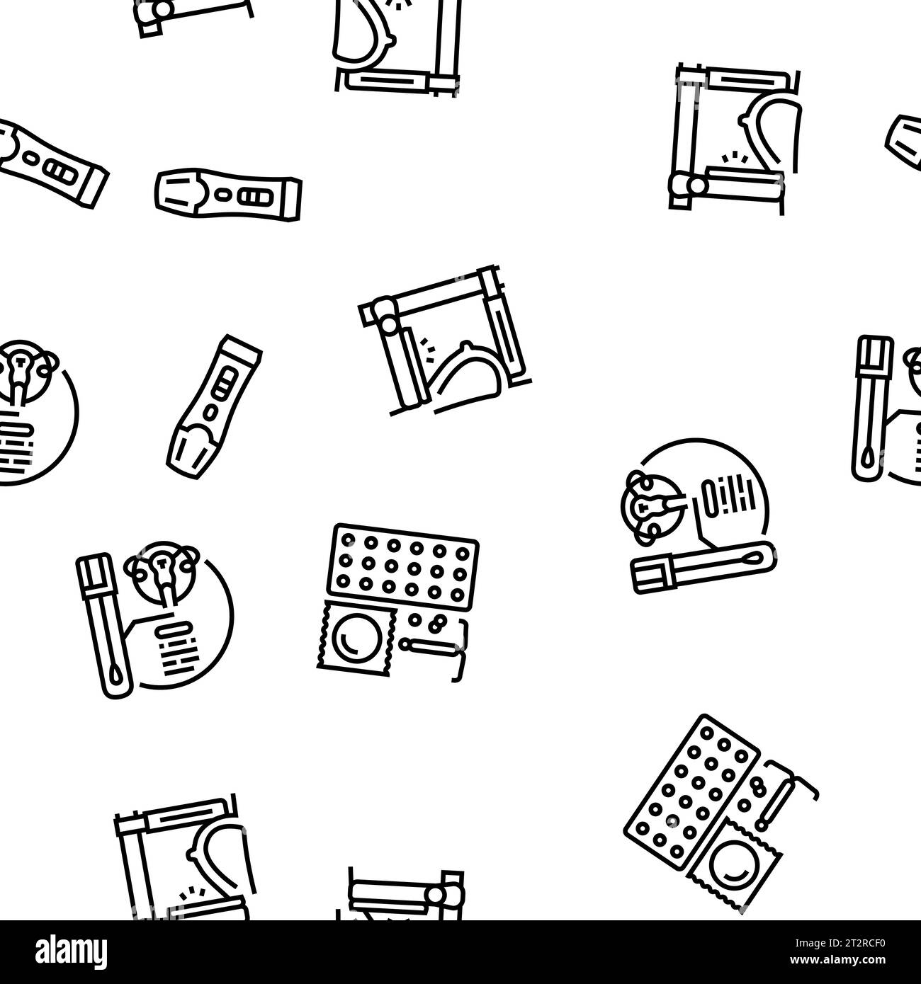 gynecologist doctor woman patient seamless pattern vector Stock Vector