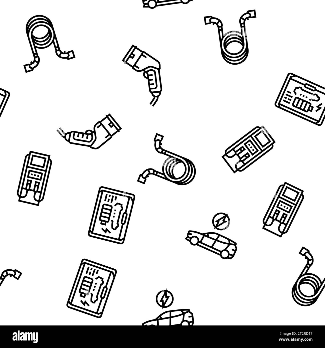 electric vehicle charging station seamless pattern vector Stock Vector ...
