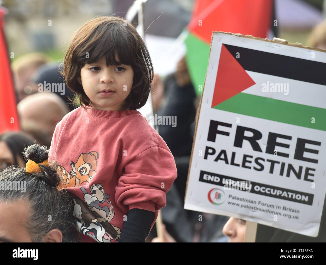 Protesters during a pro-Palestine demonstration outside MediaCityUK