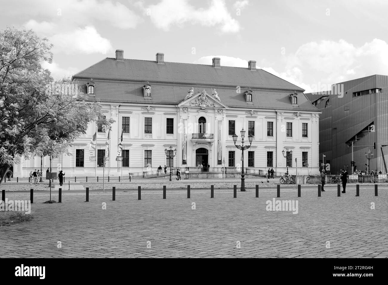 Berlin, Germany, October 14, 2023, Old Building of the Jewish Museum on Lindenstrasse in Kreuzbergin in black and white Stock Photo