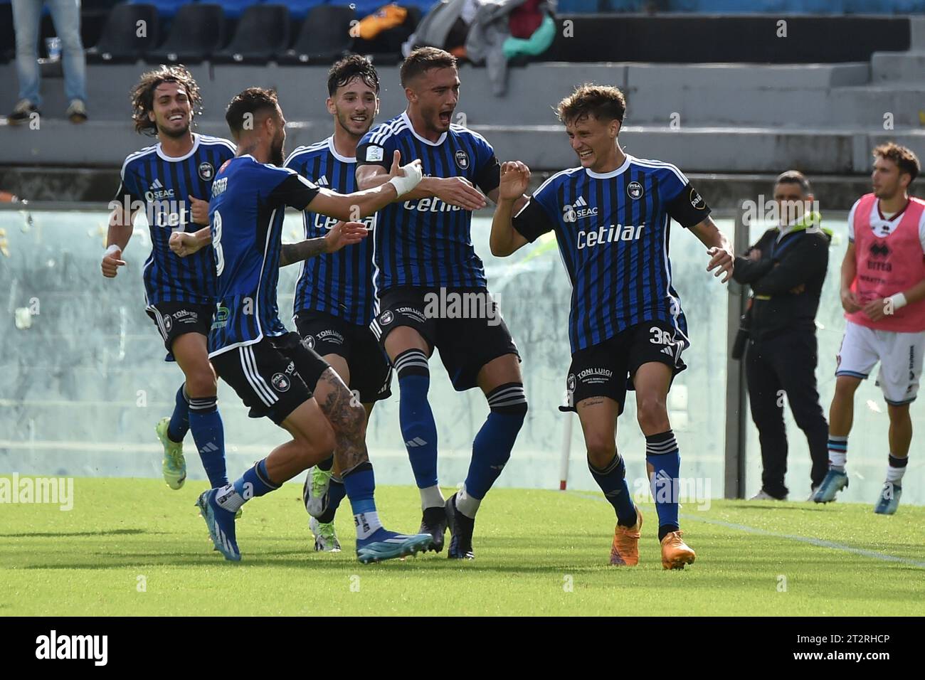 Pisa, Italy. 21st Oct, 2023. Gabriele Piccinini (Pisa) celebrates