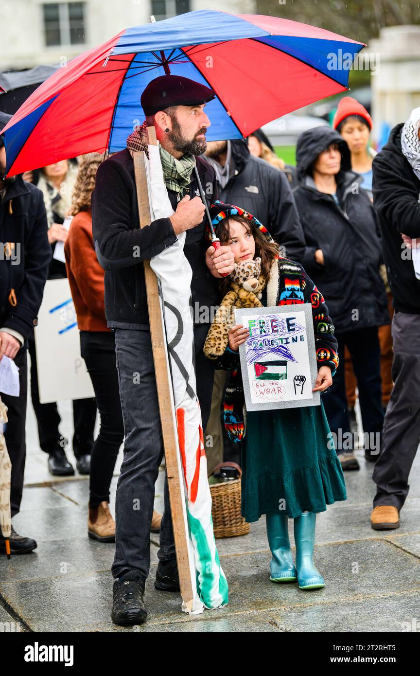 Strife Sign Montpelier, USA. 20th October, 2023. Participants during a gathering at ...