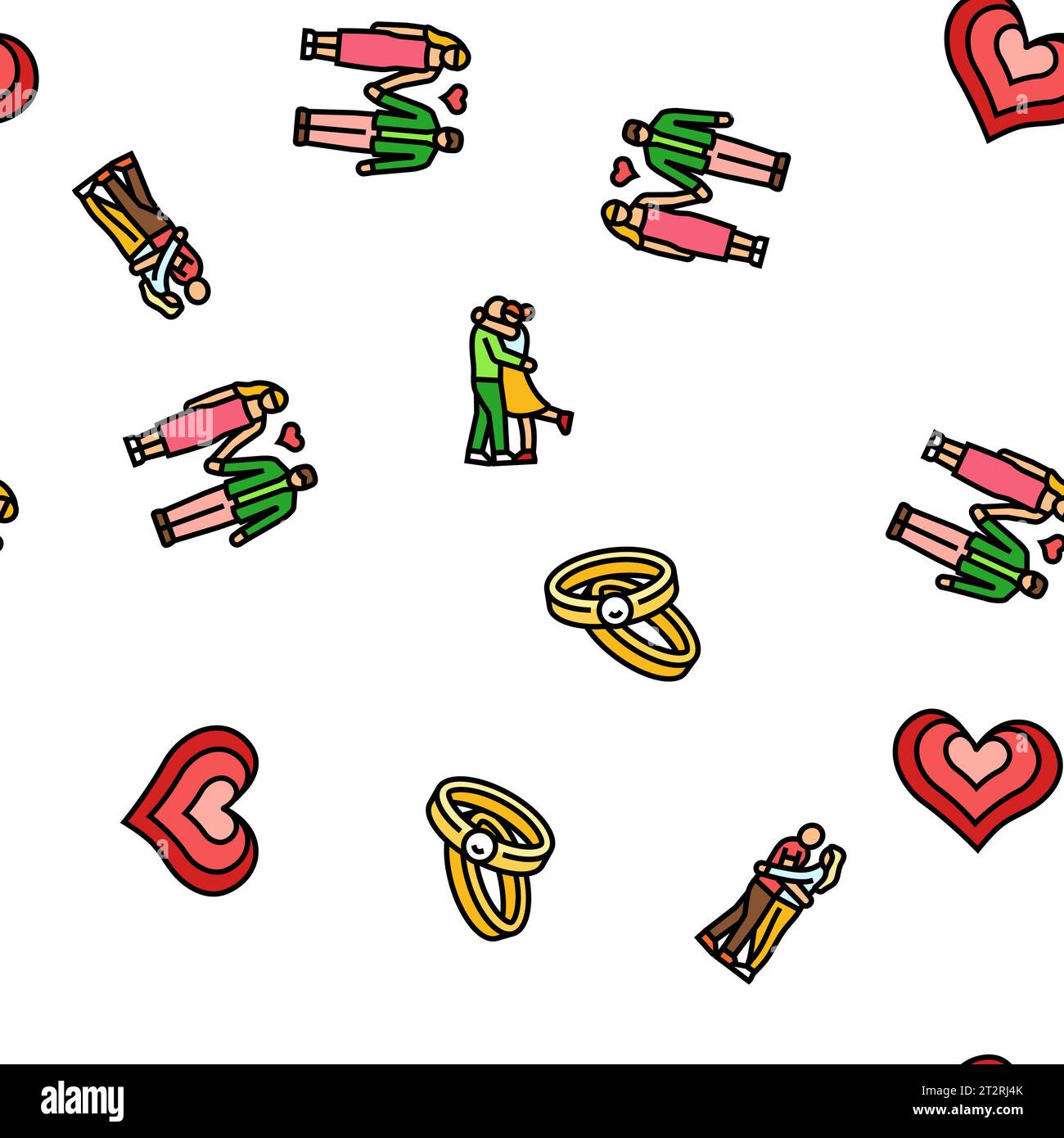 love heart valentine romantic vector seamless pattern Stock Vector ...