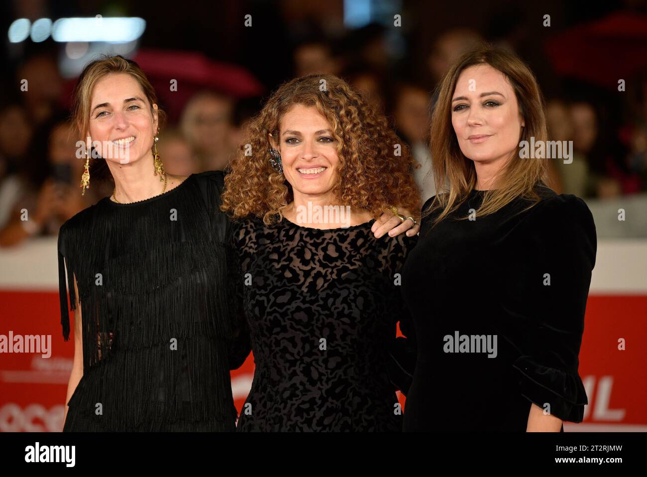 hiara Barzini, Ginevra Elkann and Ilaria Bernardini attends the red