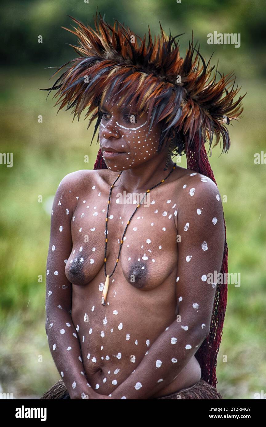 Woman of the Dani Tribe at Baliem valley Stock Photo
