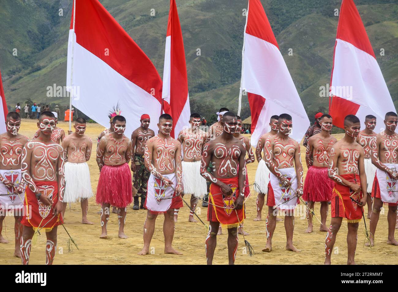 Opening ceremony of the Baliem Valley festival Stock Photo