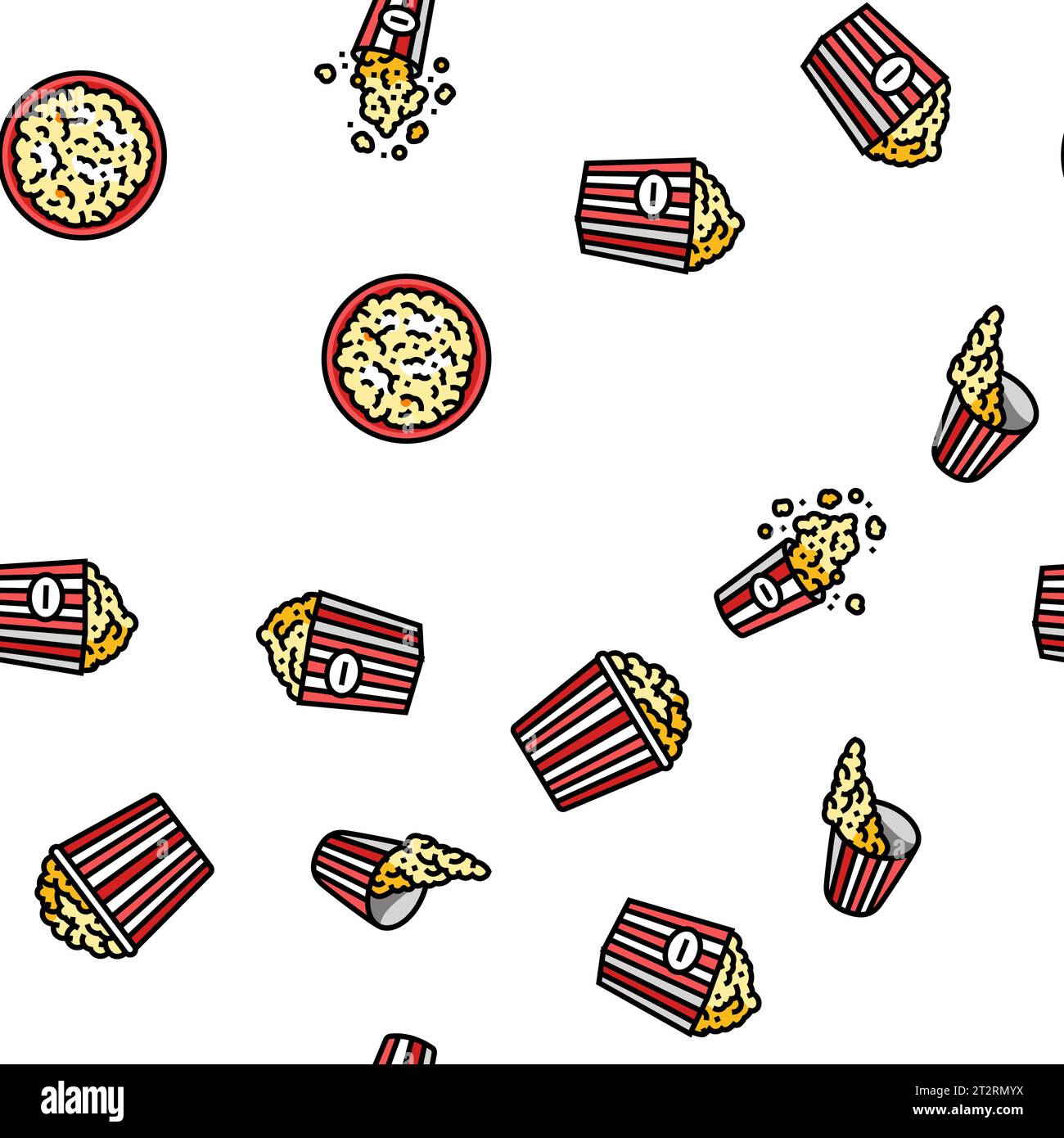Popcorn Icon Pattern Popcorn falling Stock Vector Images - Alamy