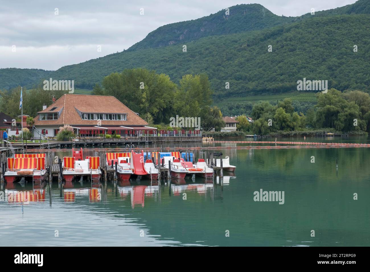 St. Josef am See, Kalterer See, Kaltern, Ueberetsch, Suedtiroler Unterland, South Tyrol, Alto Adige, Italy Stock Photo