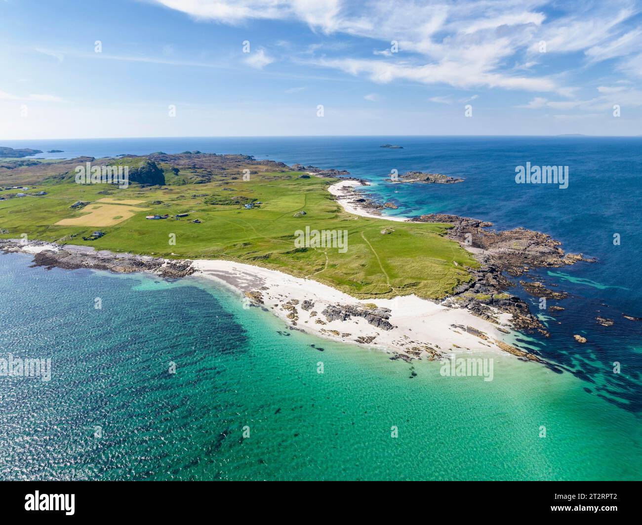 Aerial view of the sandy White Strand of the Monks on the northern part