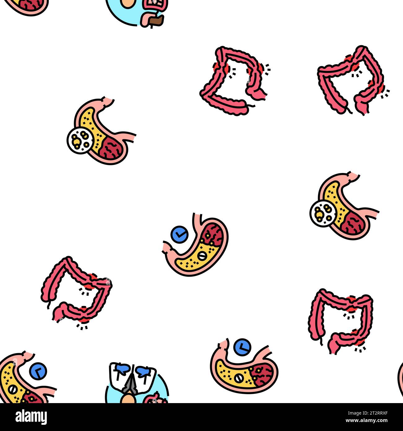 gastroenterologist doctor stomach seamless pattern vector Stock Vector