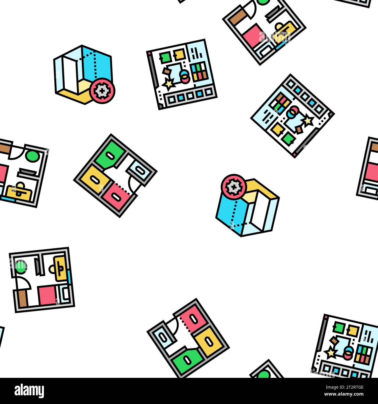 interior designer office seamless pattern vector Stock Vector Image ...