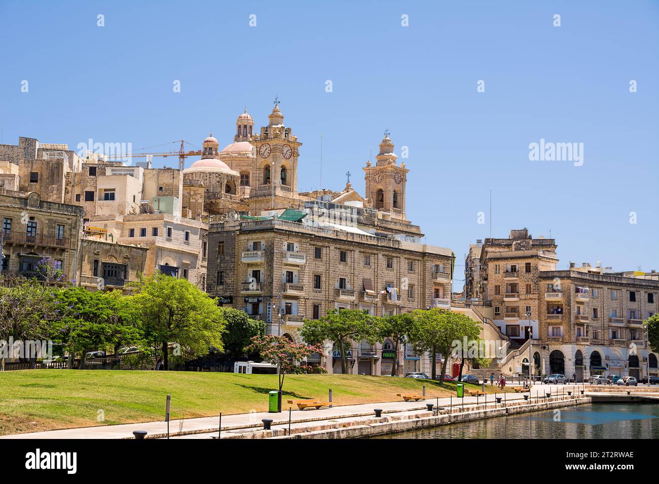 Vittoriosa, Malta - 17 June 2023: The Collegiate Church of Saint Lawrence in Vittoriosa, Malta Stock Photo