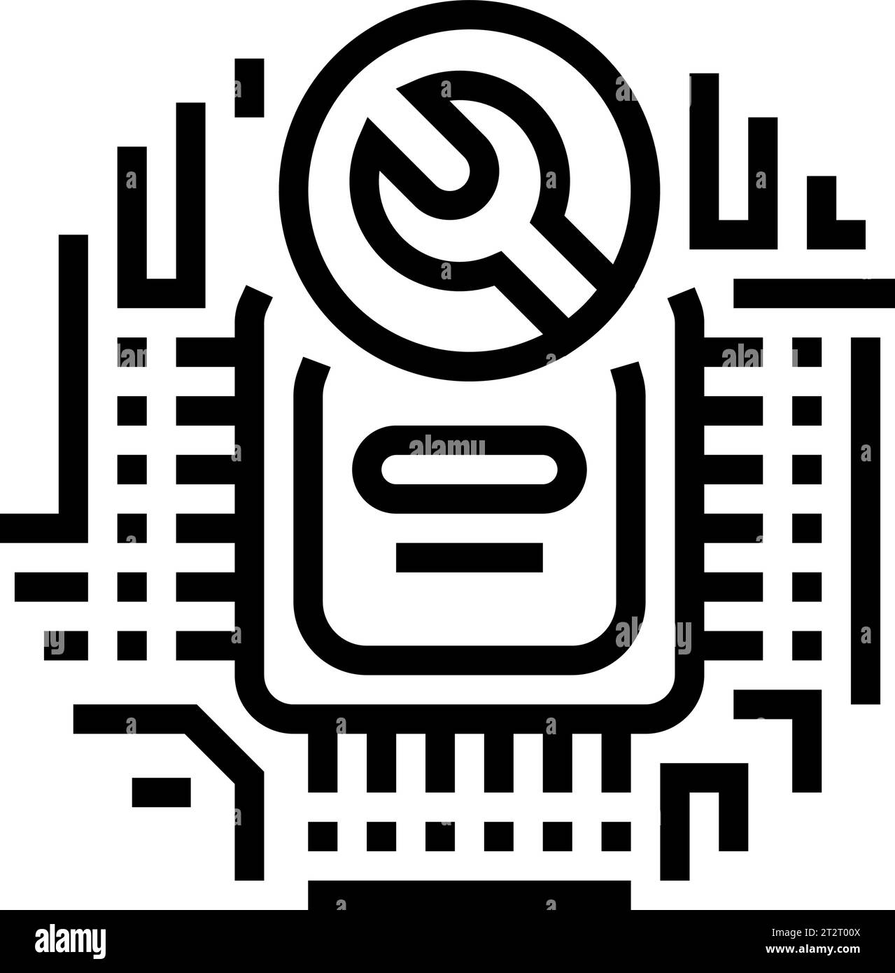circuit board repair electronics line icon vector illustration Stock