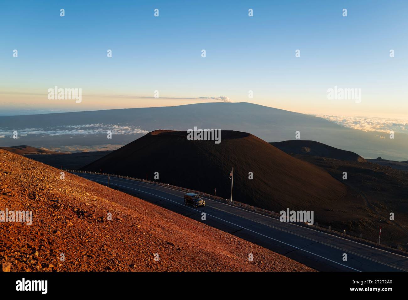 The view at Mauna Loan Observatory, Hawai’i Island, HI. Stock Photo