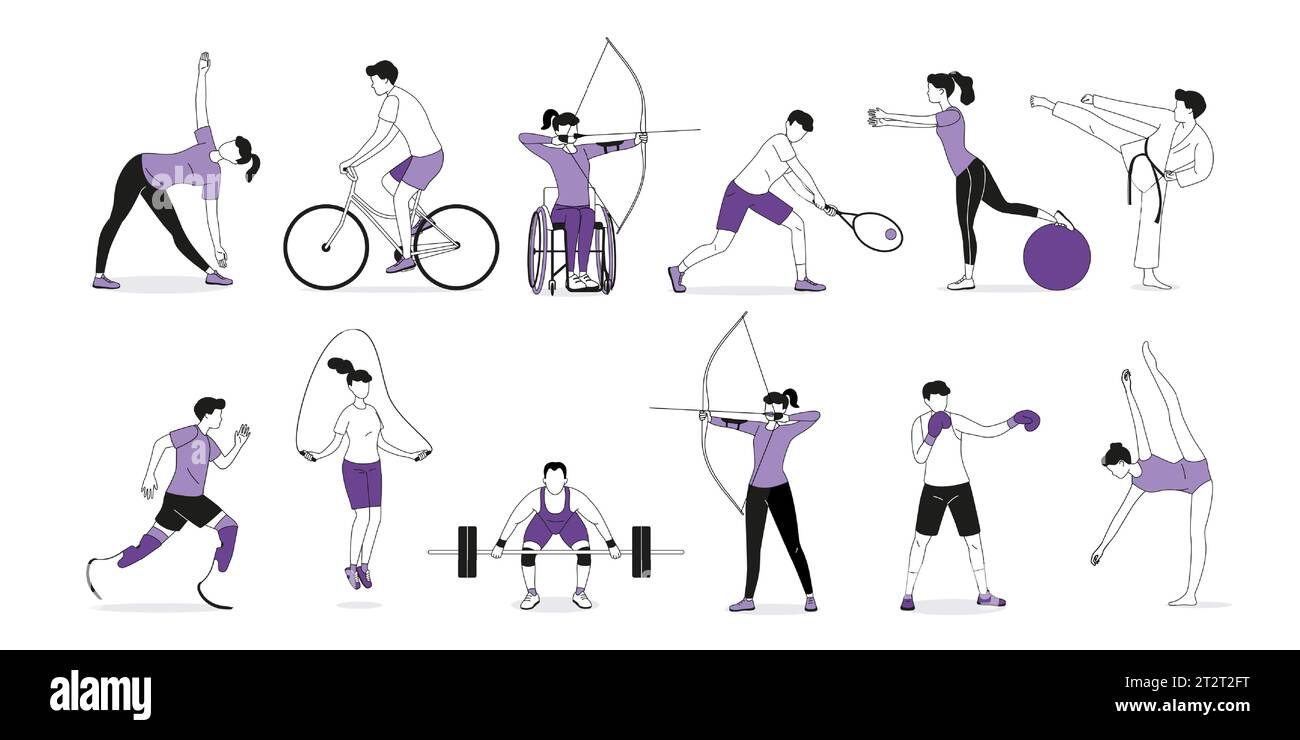 Disabled girl active Stock Vector Images - Alamy