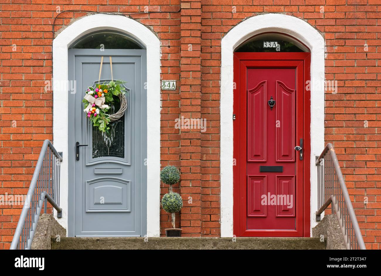 DUBLIN, Ireland August 3, 2023 Two typical sidebyside elegant