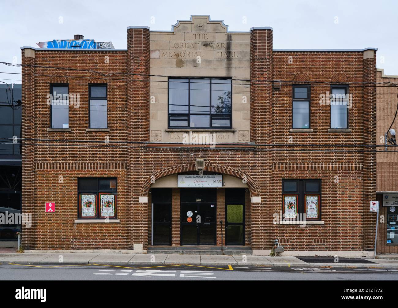 former Great War Memorial Hall Building in Verdun (Montreal Stock Photo