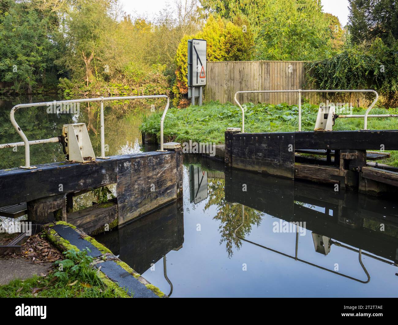 Ham Lock, Kennet and Avon Canal, Newbury, Berkshire, England, UK, GB. Stock Photo