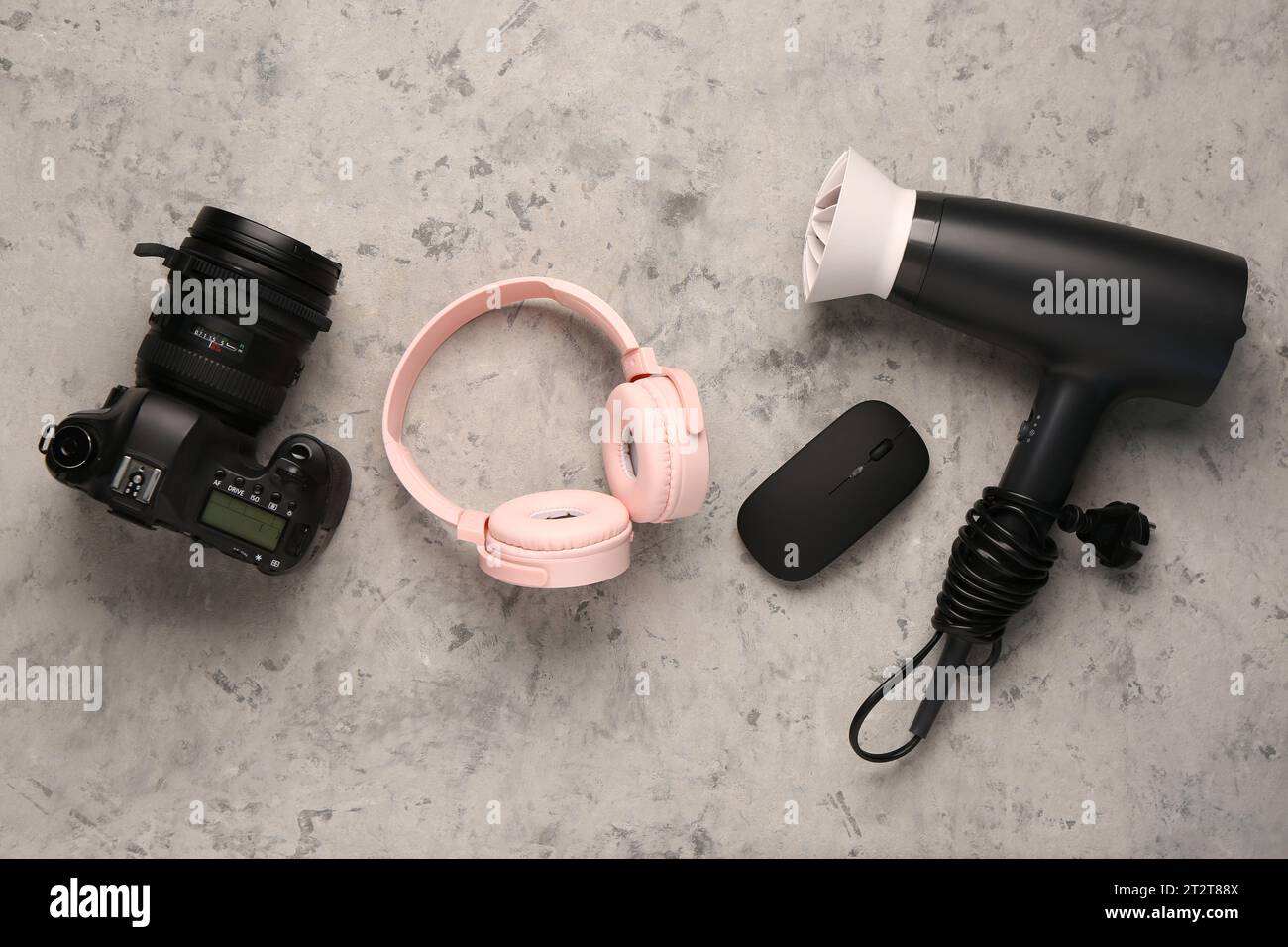 Modern gadgets on grunge background Stock Photo