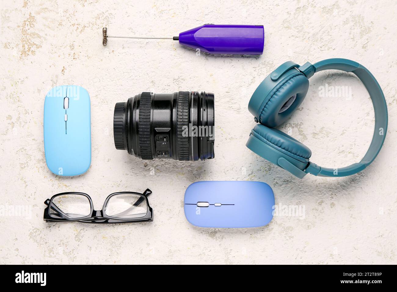 Modern gadgets on grunge background Stock Photo