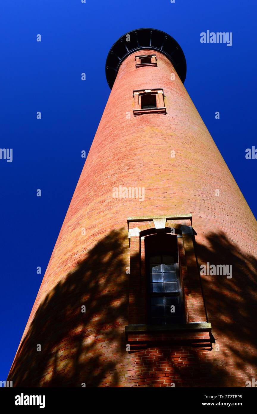 The red brick Currituck Lighthouse rises over the Outer Banks of North