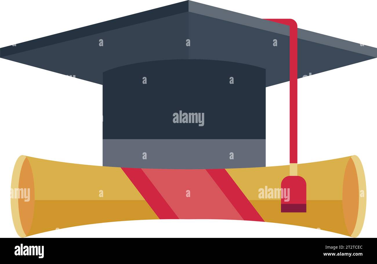 graduation diploma and hat vector isolated Stock Vector Image & Art - Alamy