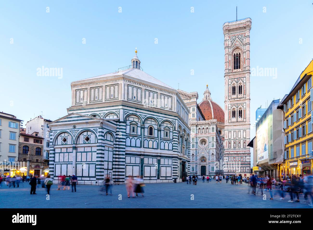 Piazza del Duomo, Brunelleschi dome, Baptistery, Duomo, Cattedrale di Santa Maria del Fiore Florence,Tuscany,Italy,Europe Stock Photo