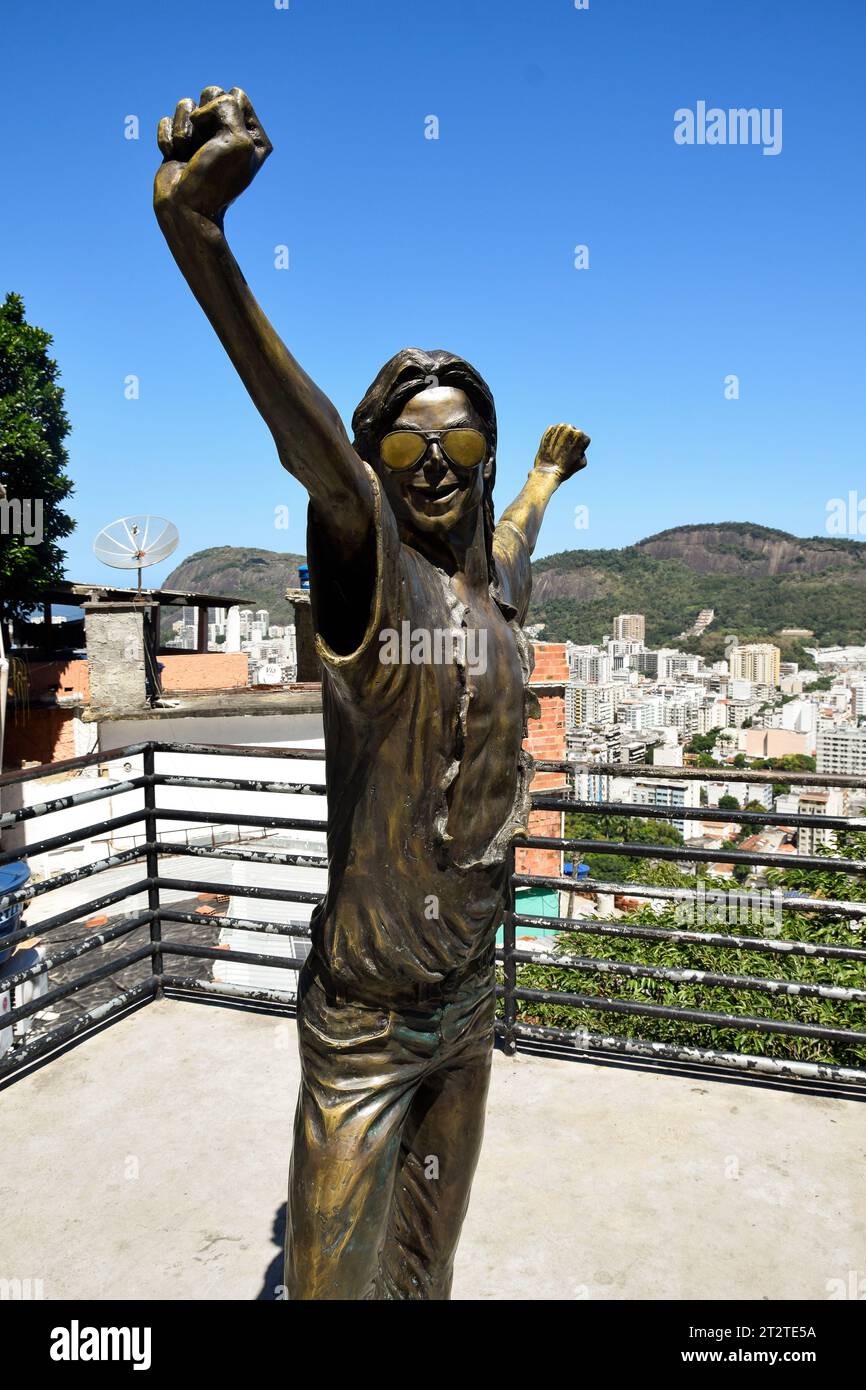 Michael Jackson statue at the favela Santa Marta Stock Photo