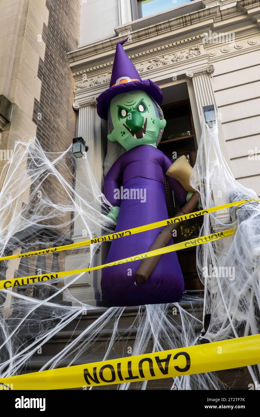 Halloween decoration on the Upper East Side in New York City, 2023, USA