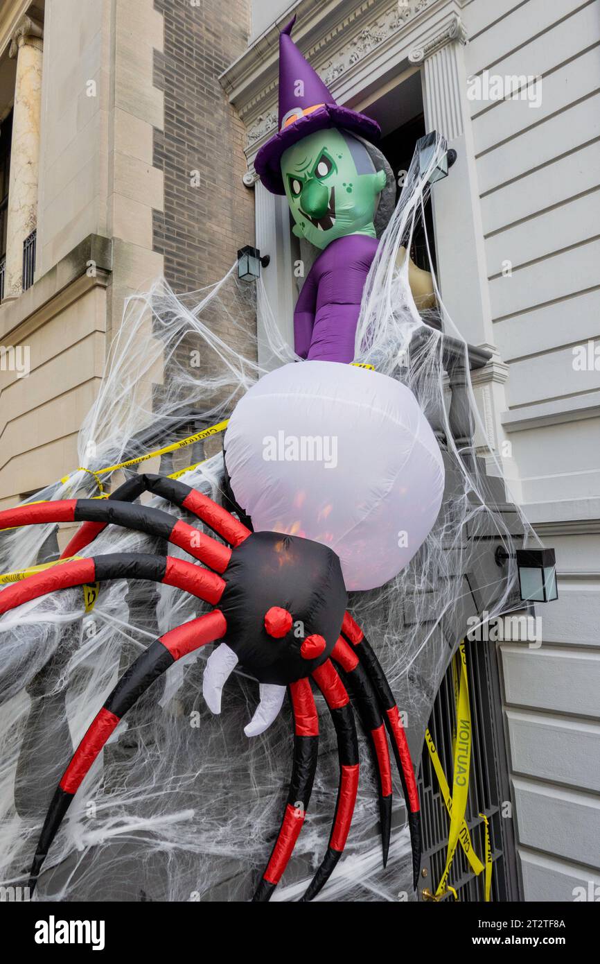Halloween decoration on the Upper East Side in New York City, 2023, USA