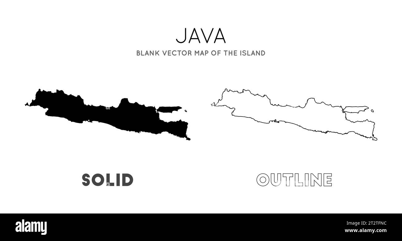 Java map. Blank vector map of the Island. Borders of Java for your ...