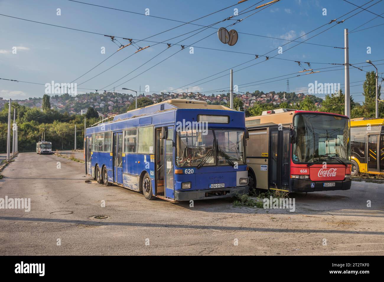 28.08.2022. Bosnia and Herzegovina, Sarajevo, bus depot. Trolleybus Graf & Stift MAN. Stock Photo