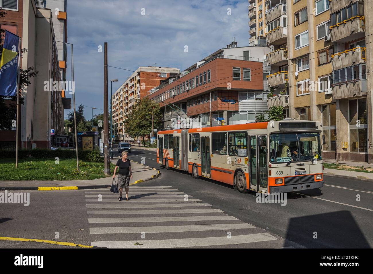 28.08.2022. Bosnia and Herzegovina, Sarajevo. Trolleybus Hess NAW. Stock Photo