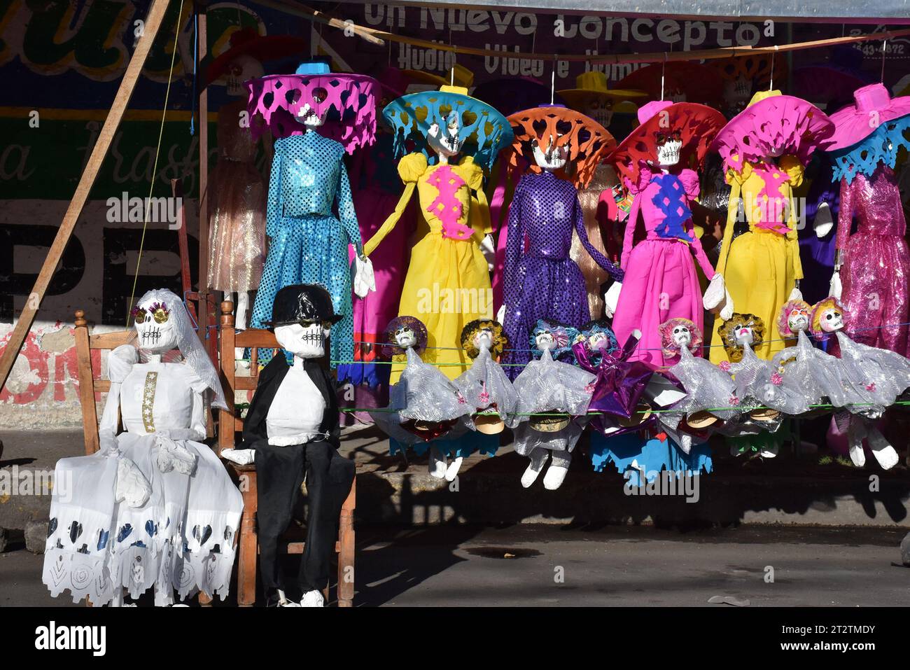Day of the Dead figures in Mexico City Stock Photo