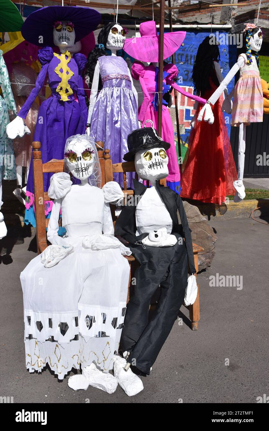 Day of the Dead figures in Mexico City Stock Photo