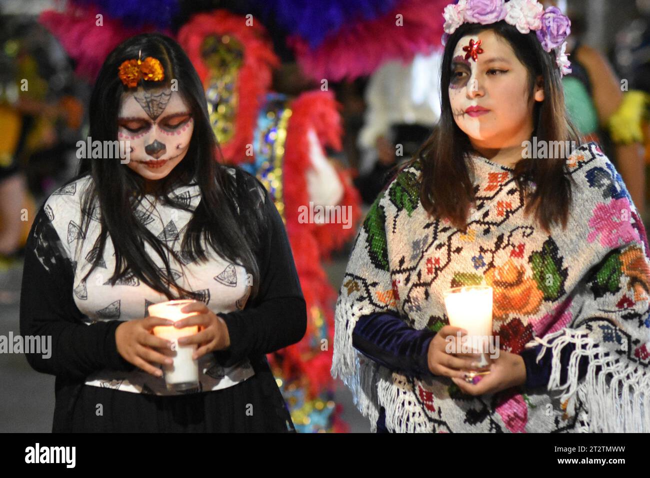 Day of the Dead parade in San Gregorio Atlapulco, Mexico City Stock Photo