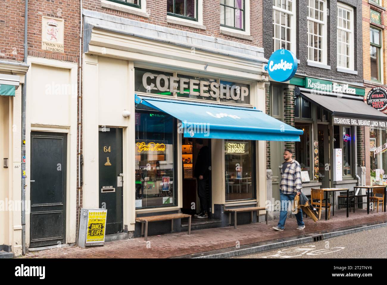 Cookies Coffeeshop in Haarlemmerstraat, Amsterdam. Stock Photo