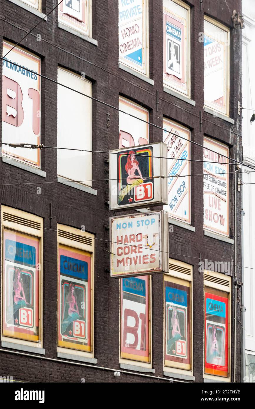 The B1 Sex Cinema in Regulierbreestraat, Amsterdam Stock Photo