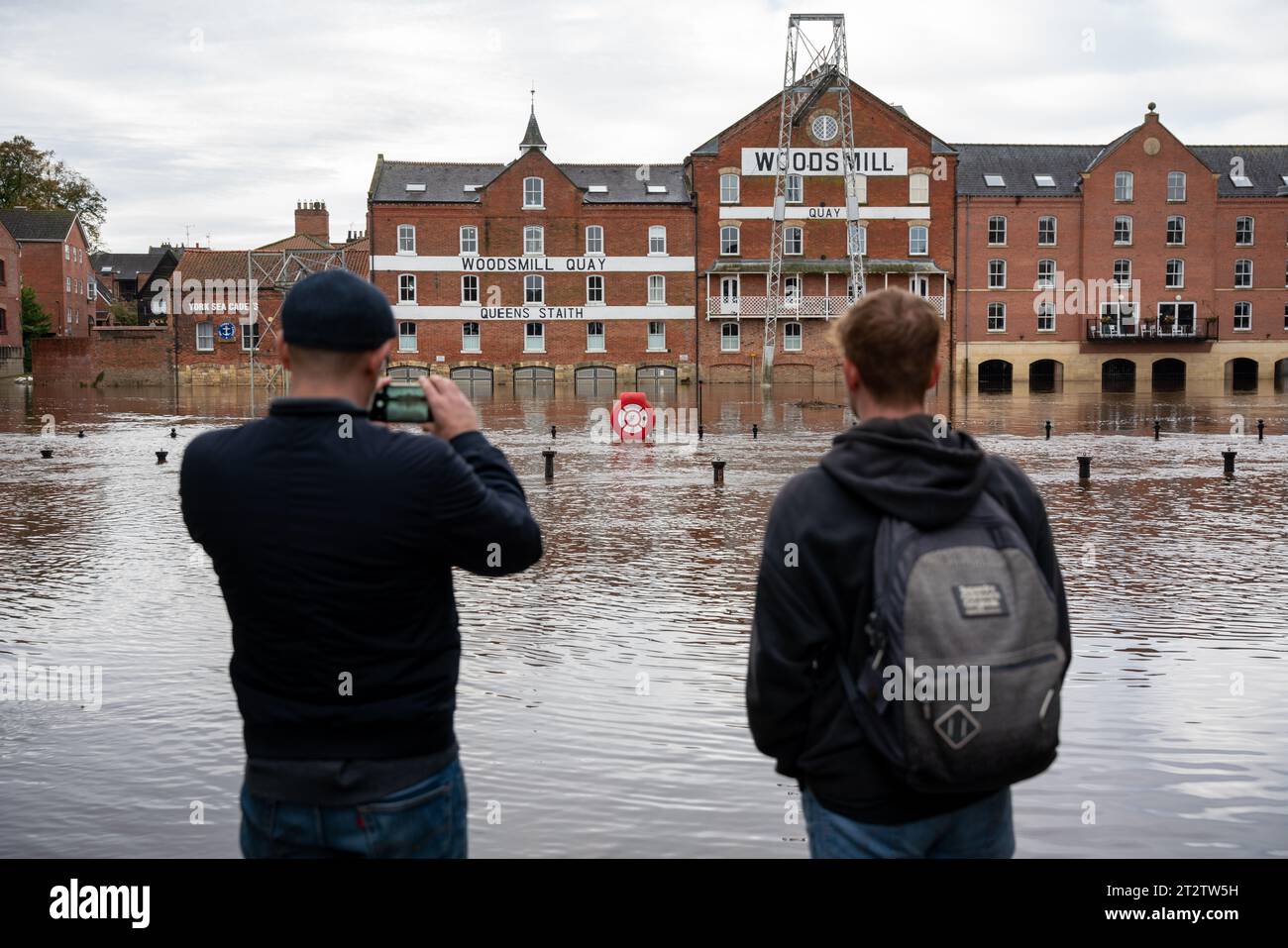 Flooding in York during storm Babet Stock Photo